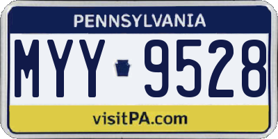 PA license plate MYY9528