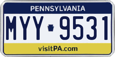 PA license plate MYY9531