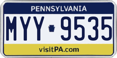 PA license plate MYY9535