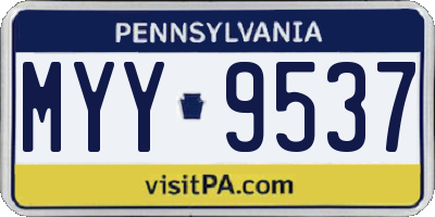 PA license plate MYY9537