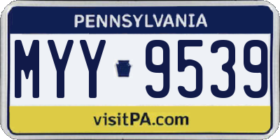 PA license plate MYY9539