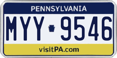 PA license plate MYY9546
