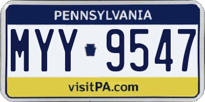 PA license plate MYY9547