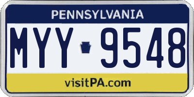 PA license plate MYY9548