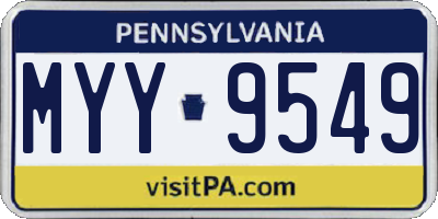 PA license plate MYY9549