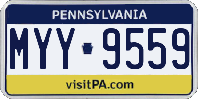 PA license plate MYY9559