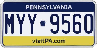 PA license plate MYY9560