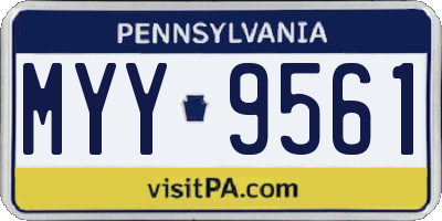 PA license plate MYY9561