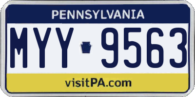 PA license plate MYY9563