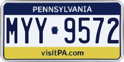 PA license plate MYY9572