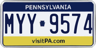 PA license plate MYY9574