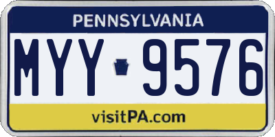 PA license plate MYY9576