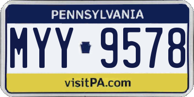 PA license plate MYY9578