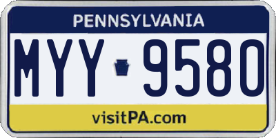 PA license plate MYY9580