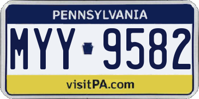 PA license plate MYY9582