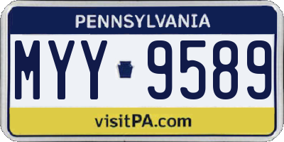 PA license plate MYY9589