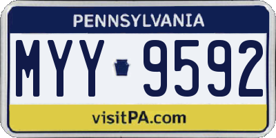 PA license plate MYY9592