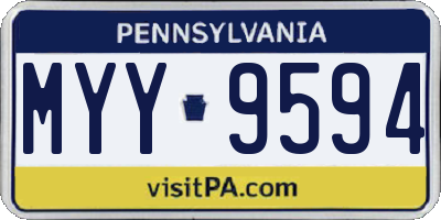 PA license plate MYY9594