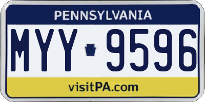 PA license plate MYY9596