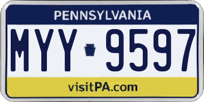 PA license plate MYY9597