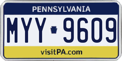 PA license plate MYY9609