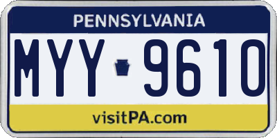 PA license plate MYY9610