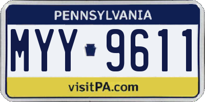 PA license plate MYY9611