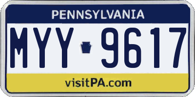 PA license plate MYY9617