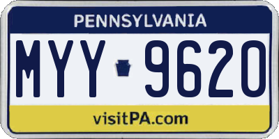 PA license plate MYY9620