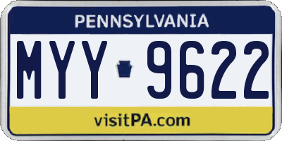 PA license plate MYY9622