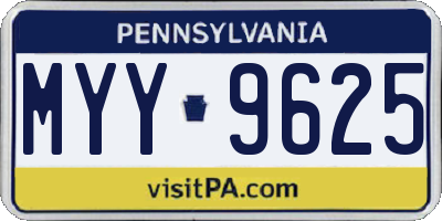 PA license plate MYY9625