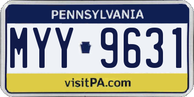 PA license plate MYY9631