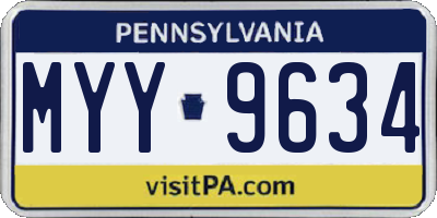 PA license plate MYY9634