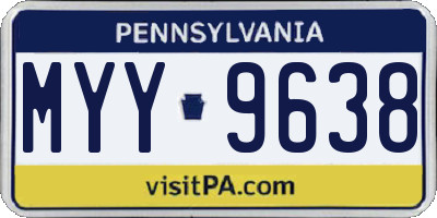 PA license plate MYY9638