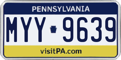 PA license plate MYY9639