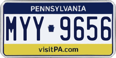 PA license plate MYY9656
