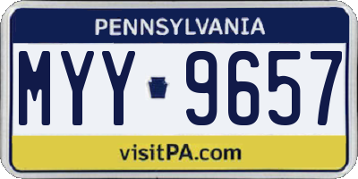 PA license plate MYY9657