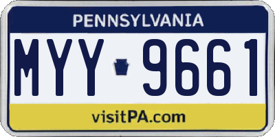 PA license plate MYY9661