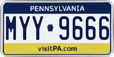 PA license plate MYY9666