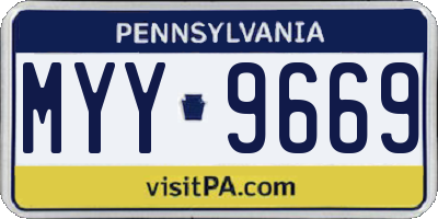 PA license plate MYY9669