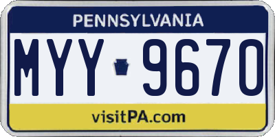 PA license plate MYY9670