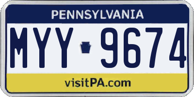 PA license plate MYY9674
