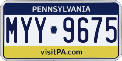 PA license plate MYY9675