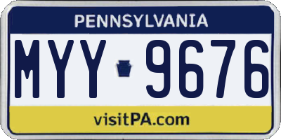 PA license plate MYY9676