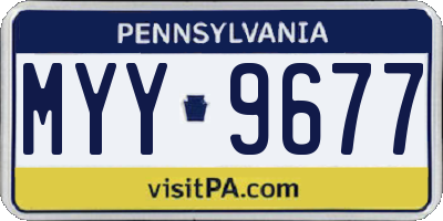 PA license plate MYY9677