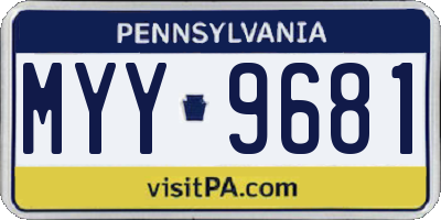 PA license plate MYY9681