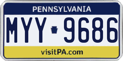 PA license plate MYY9686