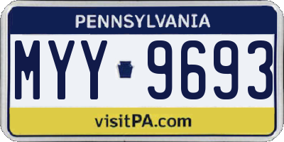 PA license plate MYY9693