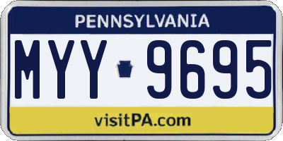 PA license plate MYY9695