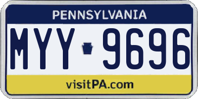 PA license plate MYY9696